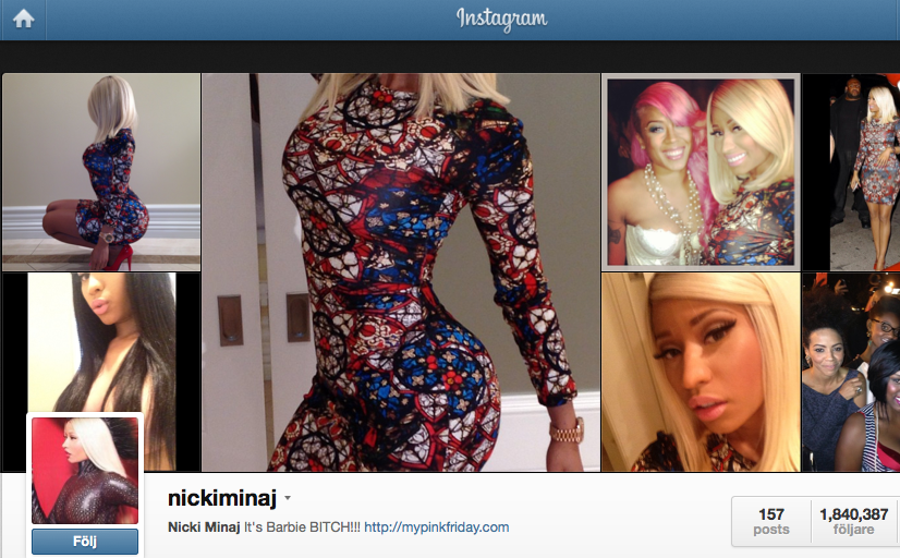 Minaj la upp bilderna på sin Instagram. 